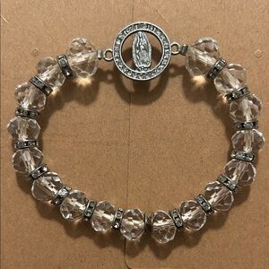Elegant Silver and Clear Beaded Bracelet